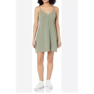 Roxy Dress Women’s Large Mini Beach Olive Green Sleeveless Relaxed Fit Surf